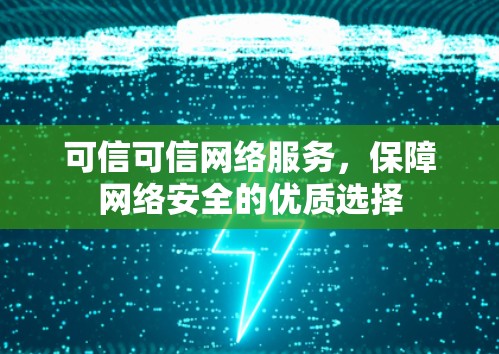 可信可信网络服务，保障网络安全的优质选择